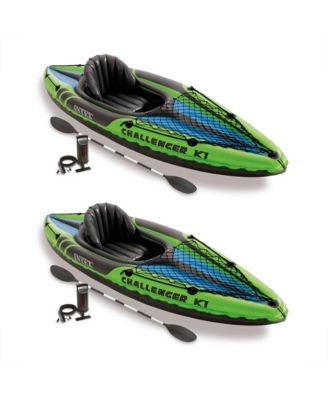 Challenger K1 1-Person Inflatable Sporty Kayak w/ Oars And Pump (2 Pack)