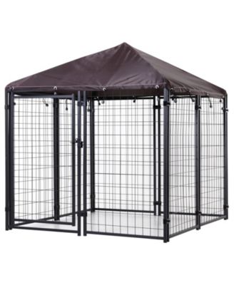 Heavy Duty Outdoor Dog Kennel Welded Wire Dog Run with Waterproof Roof
