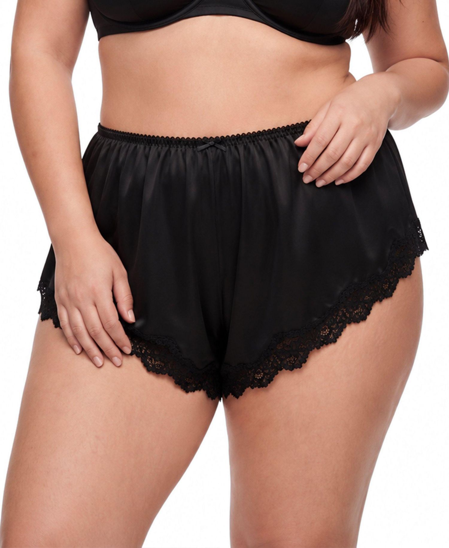 Women's Plus Size Cheeky Lace Trim Short
