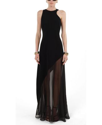 Women's Sheer Detail Maxi Dress