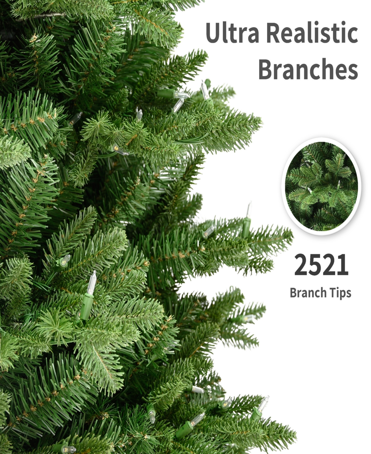 Puleo International 6.5" Pre-Lit Artificial Slim Noble Fir Tree