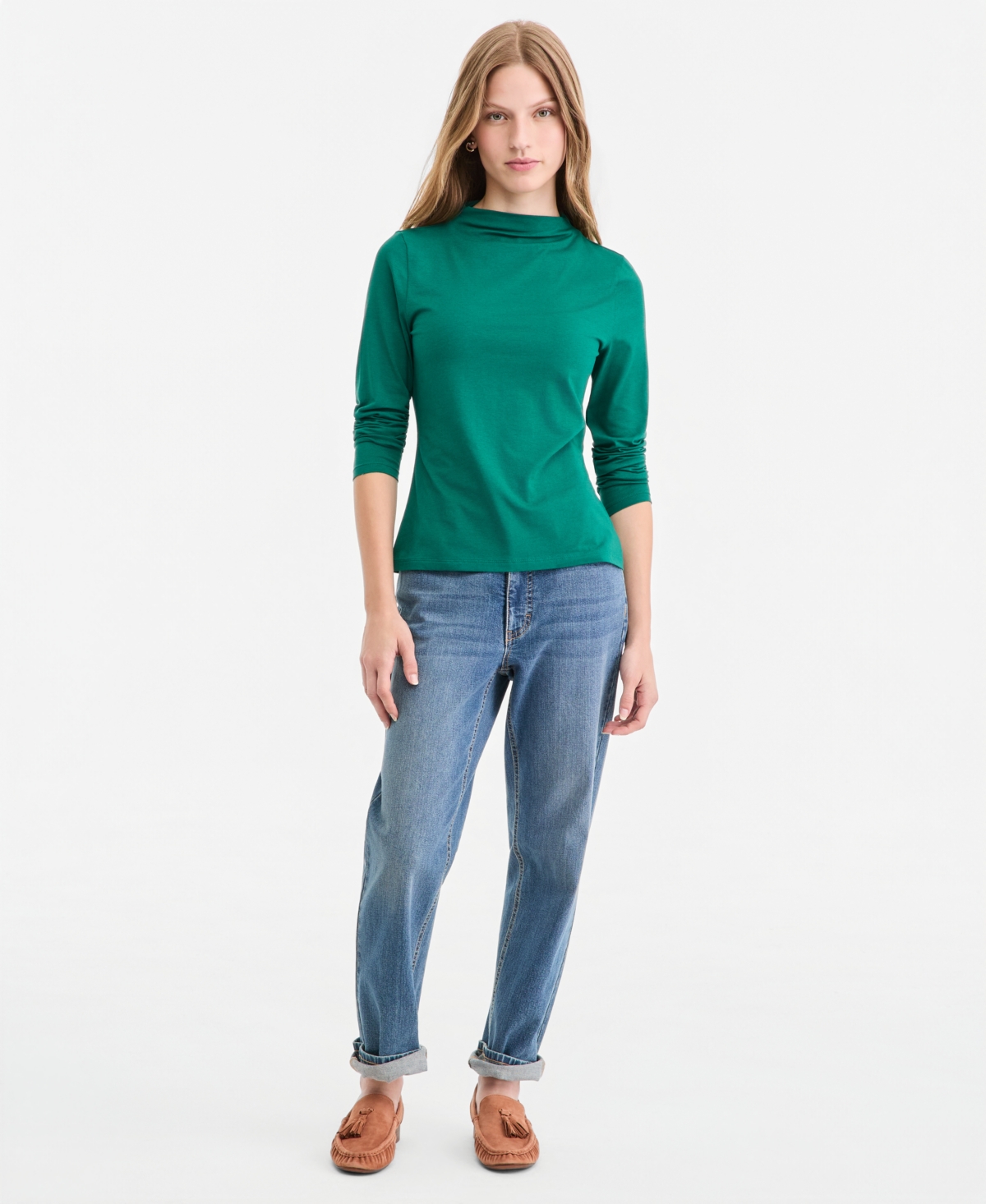 On 34th Women's Long-Sleeve Funnel-Neck Jersey Top, Macy's Exclusive