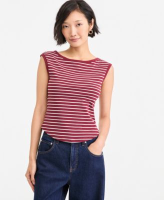 Women's Stripe Boat-Neck Tank