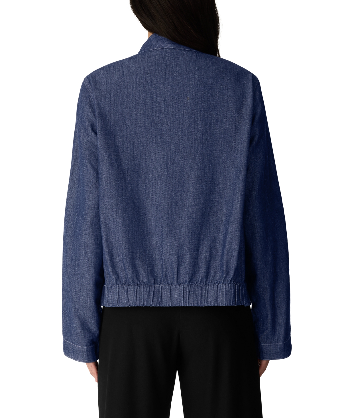 Eileen Fisher Women's Lightweight Denim Long-Sleeve Curved Jacket
