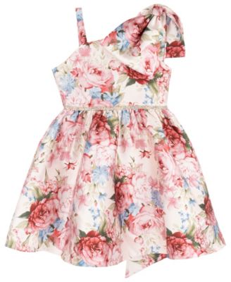 Girls' 7-16 Printed Mikado Dress