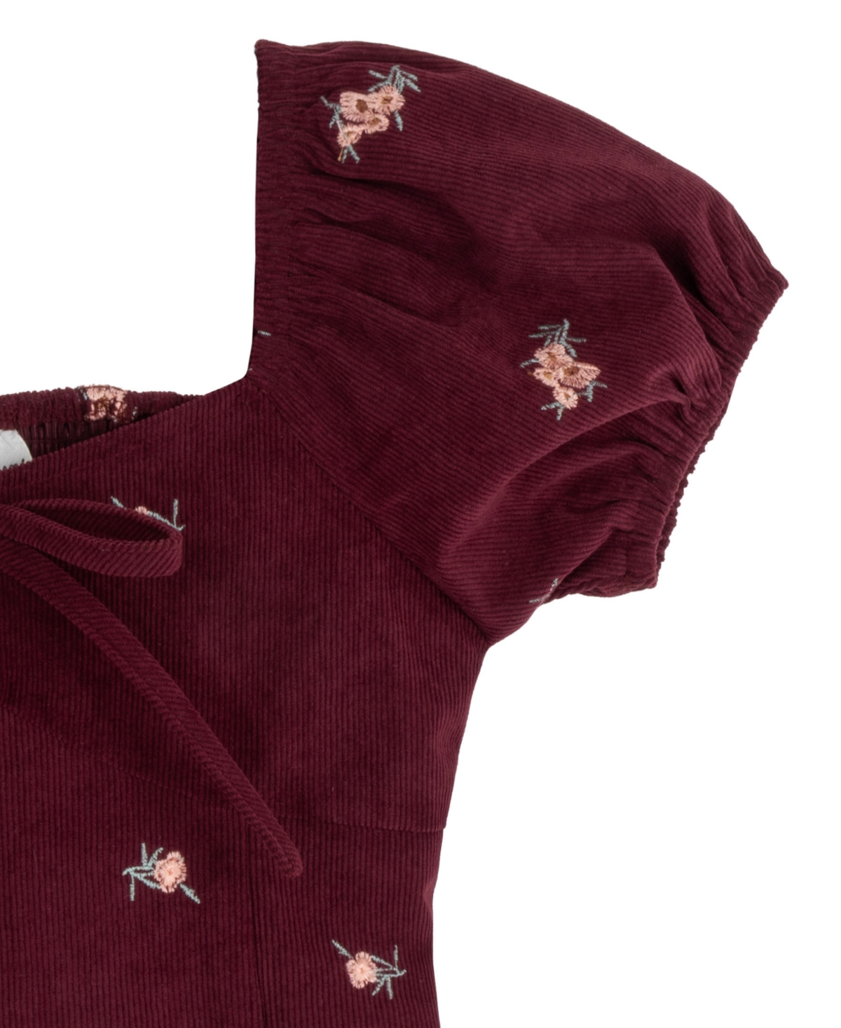 Rare Editions Girls' 7-16 Embroidered Corduroy Dress