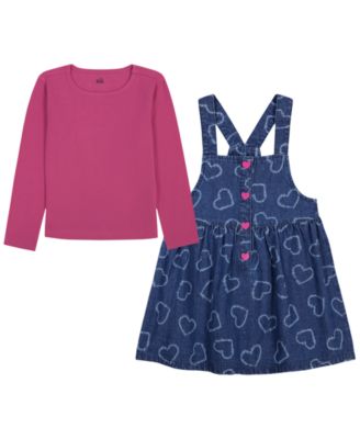Toddler Girls' 2T-5T Long-Sleeve T-Shirt and Jumper, 2-Piece Set