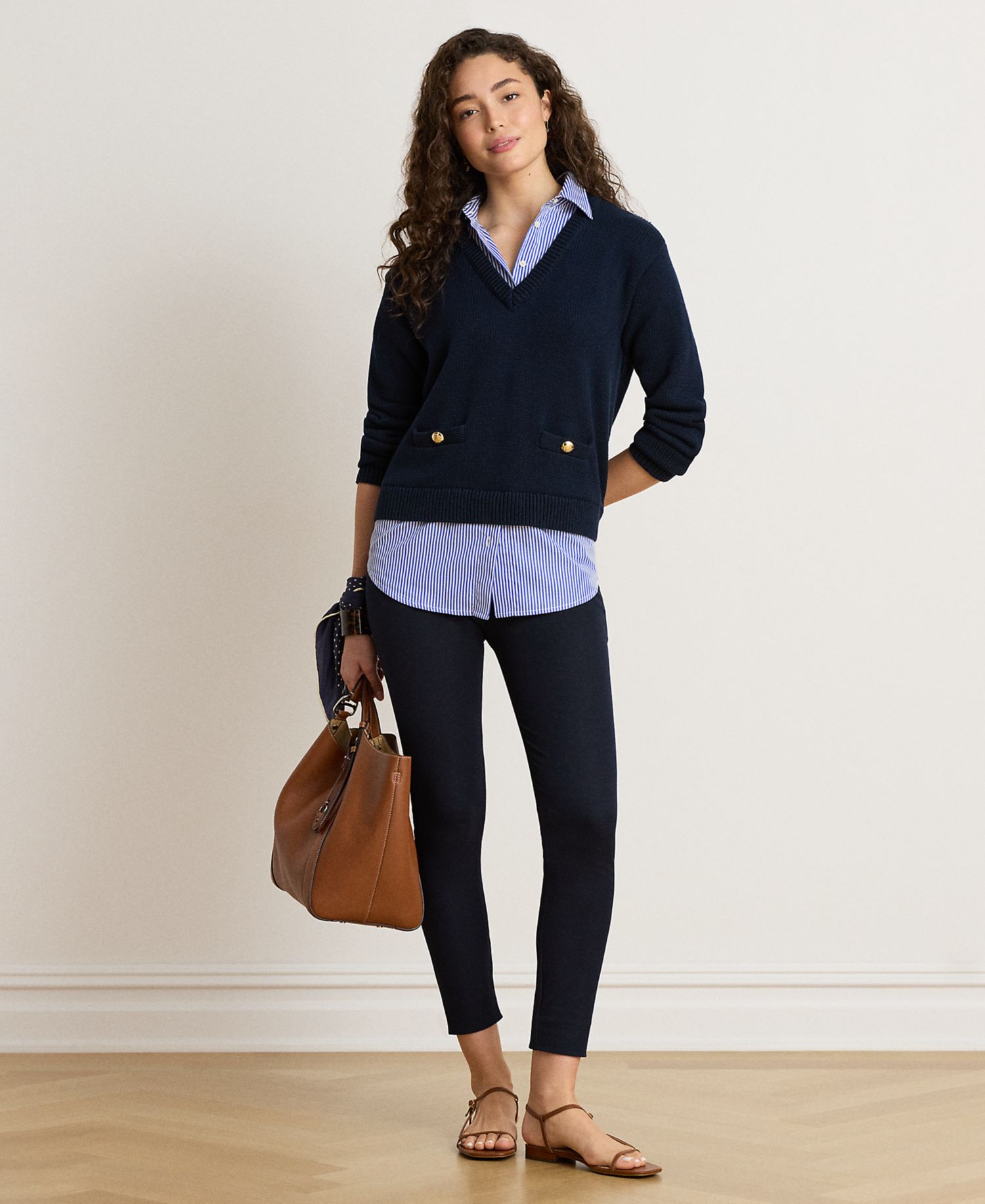 Petite Collared Long-Sleeve Sweater