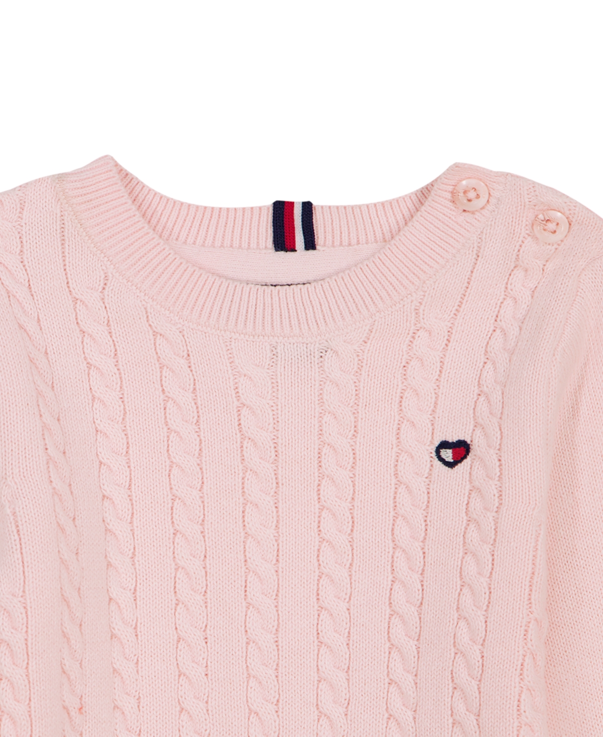 Tommy Hilfiger Baby Girls' Crewneck Coverall and Hat, 2-Piece Set