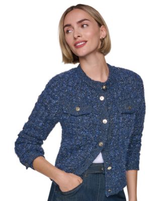 Women's Five-Button-Front Sweater Denim Jacket