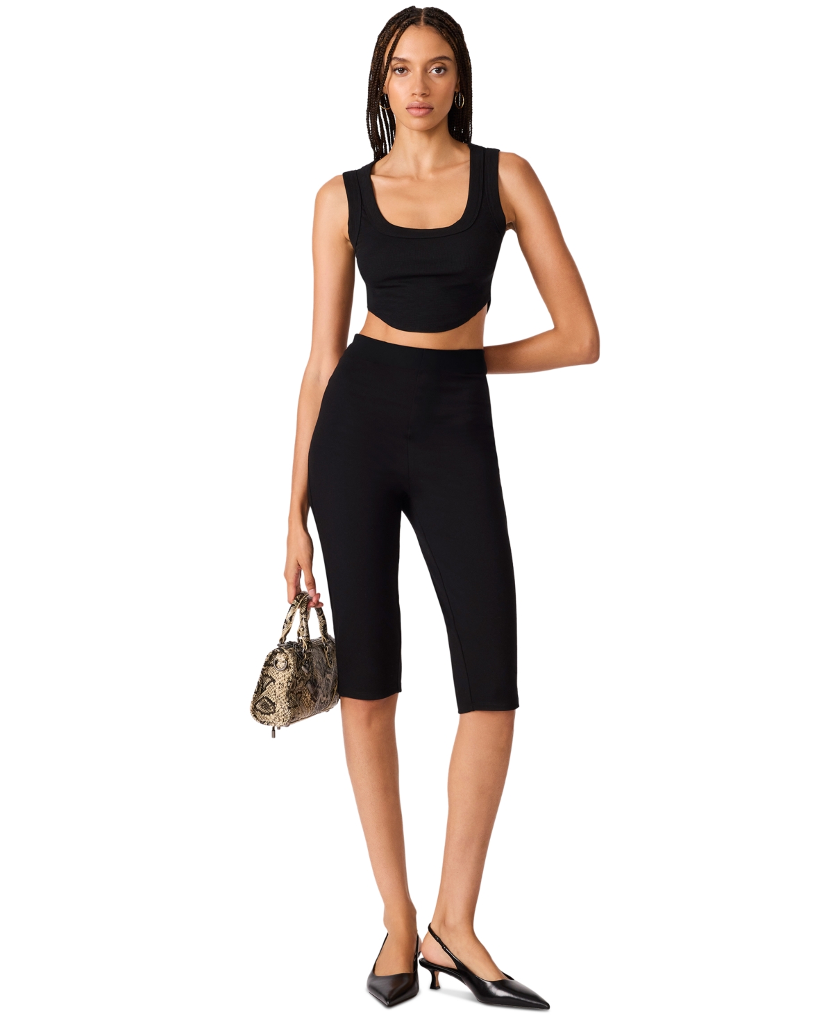 Steve Madden Women's High-Rise Teri Knit Capris