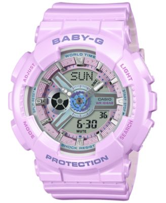 Women's Baby-G Japanese Quartz Purple Resin Watch 43.4mm
