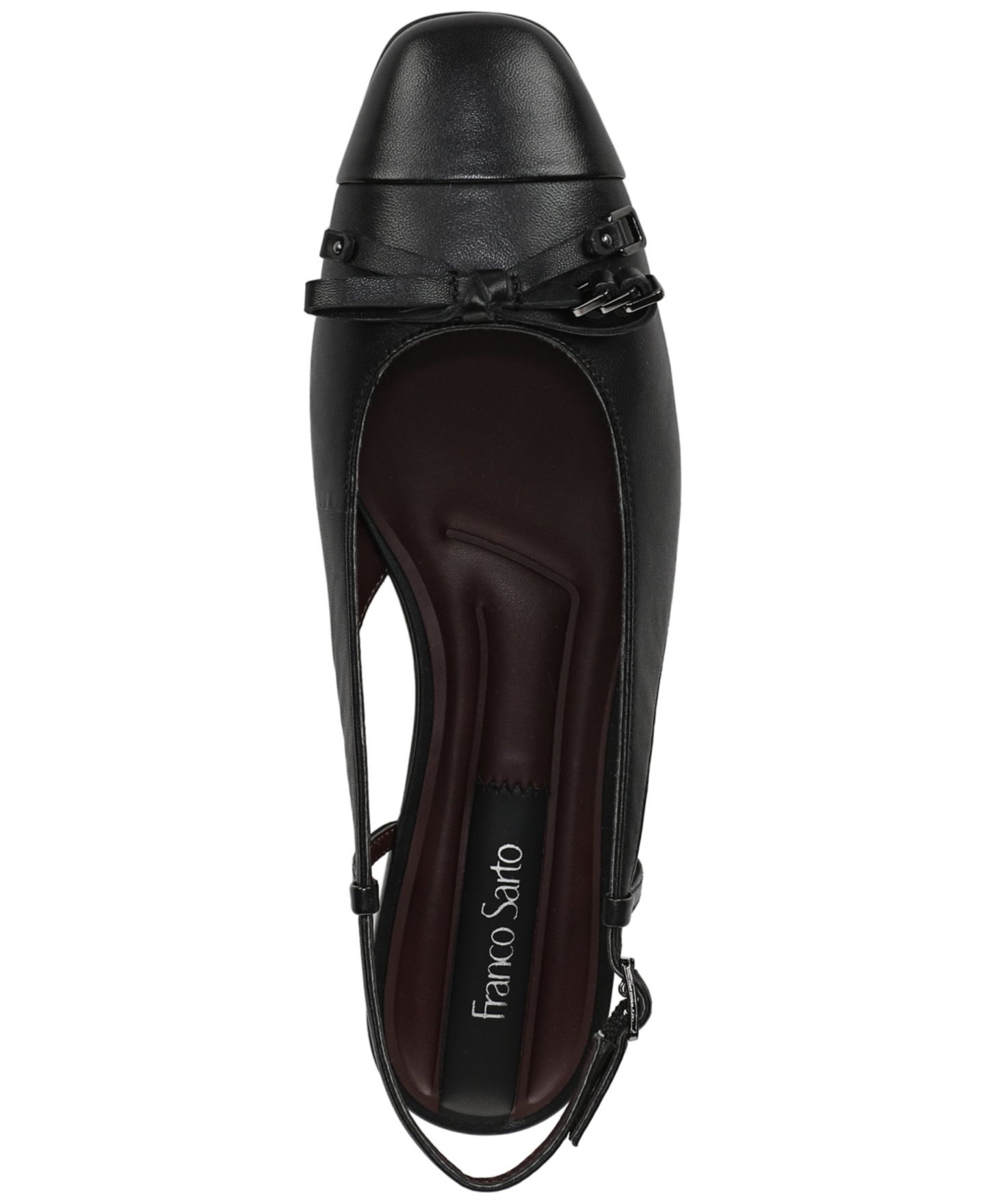 Женские балетки Franco Sarto Ethel Slingback Dress Flats, цвет: Чёрный кожаный — фото 4