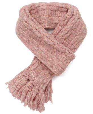 Chain Cable Knit Fringe Scarf