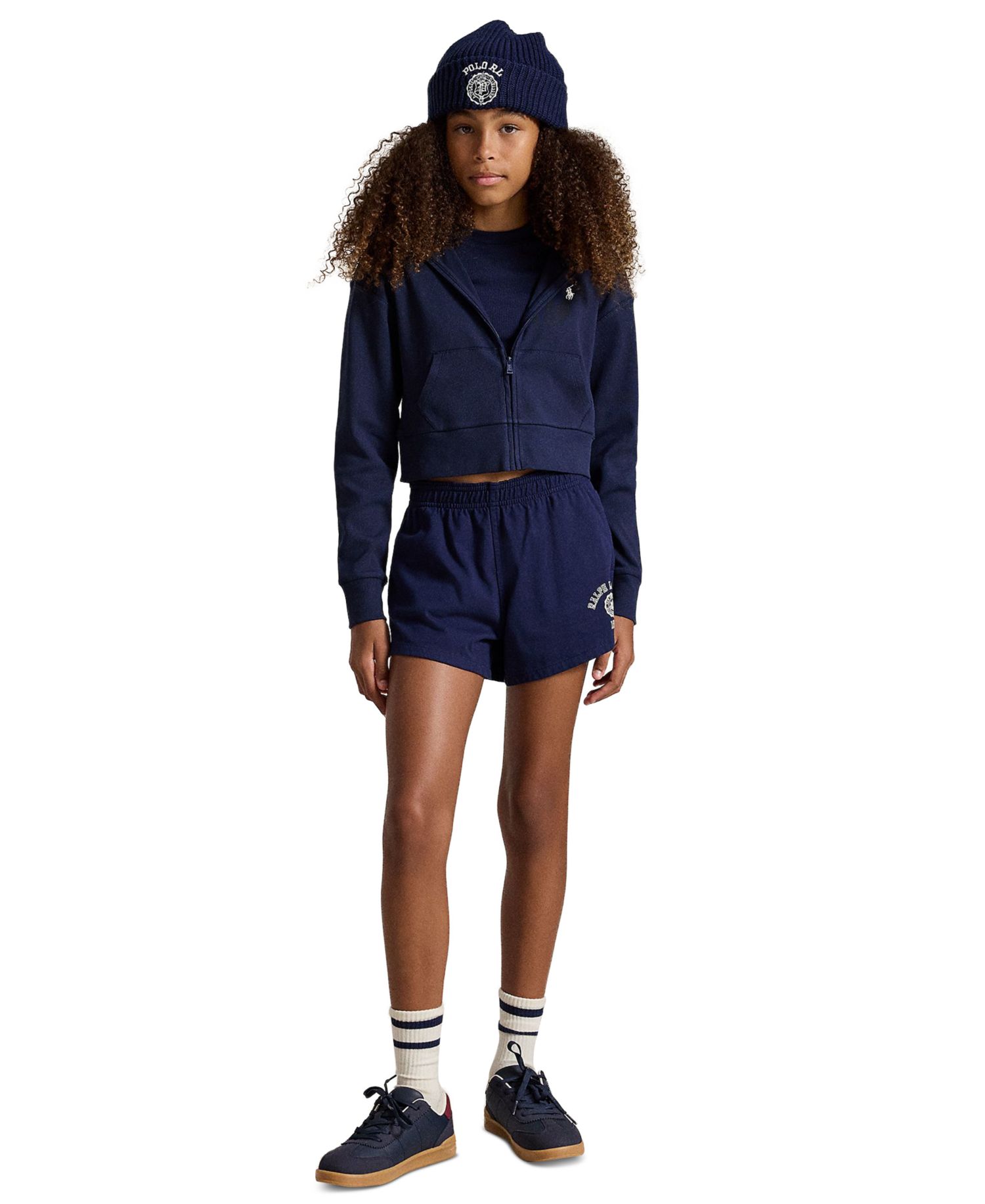 Girls' 7-16 Ribbed Boxy Full-Zip Hoodie