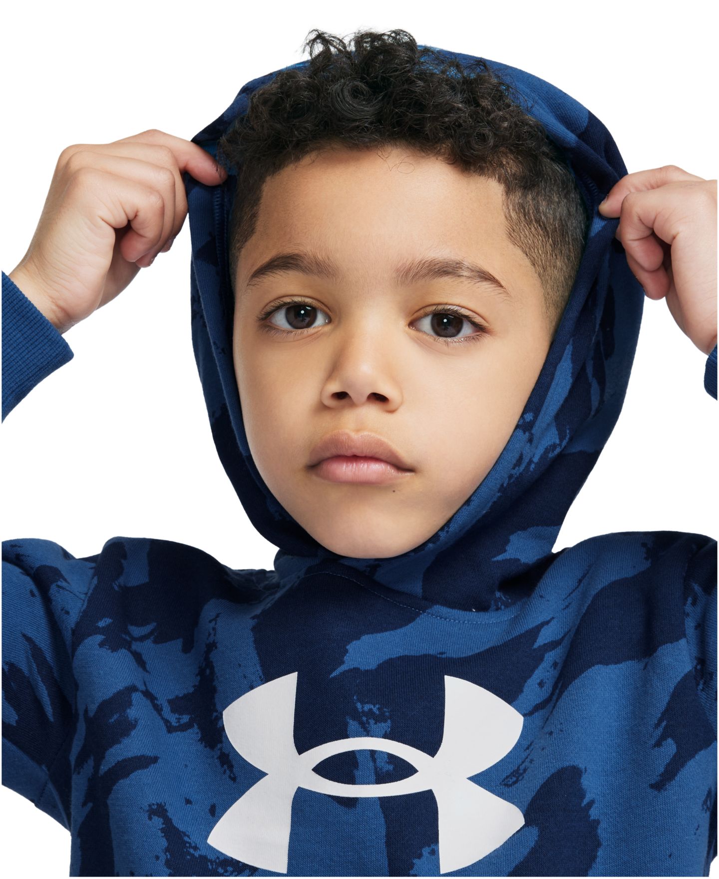 Детский комплект Under Armour: худи с длинным рукавом и брюки, 4T-7, цвет: Синий камуфляжный / Чёрный — фото 5