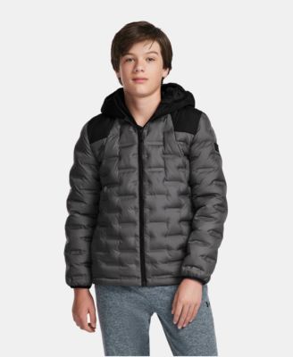 Boys' 8-20 Solid Full-Zip Puffer Hooded Jacket
