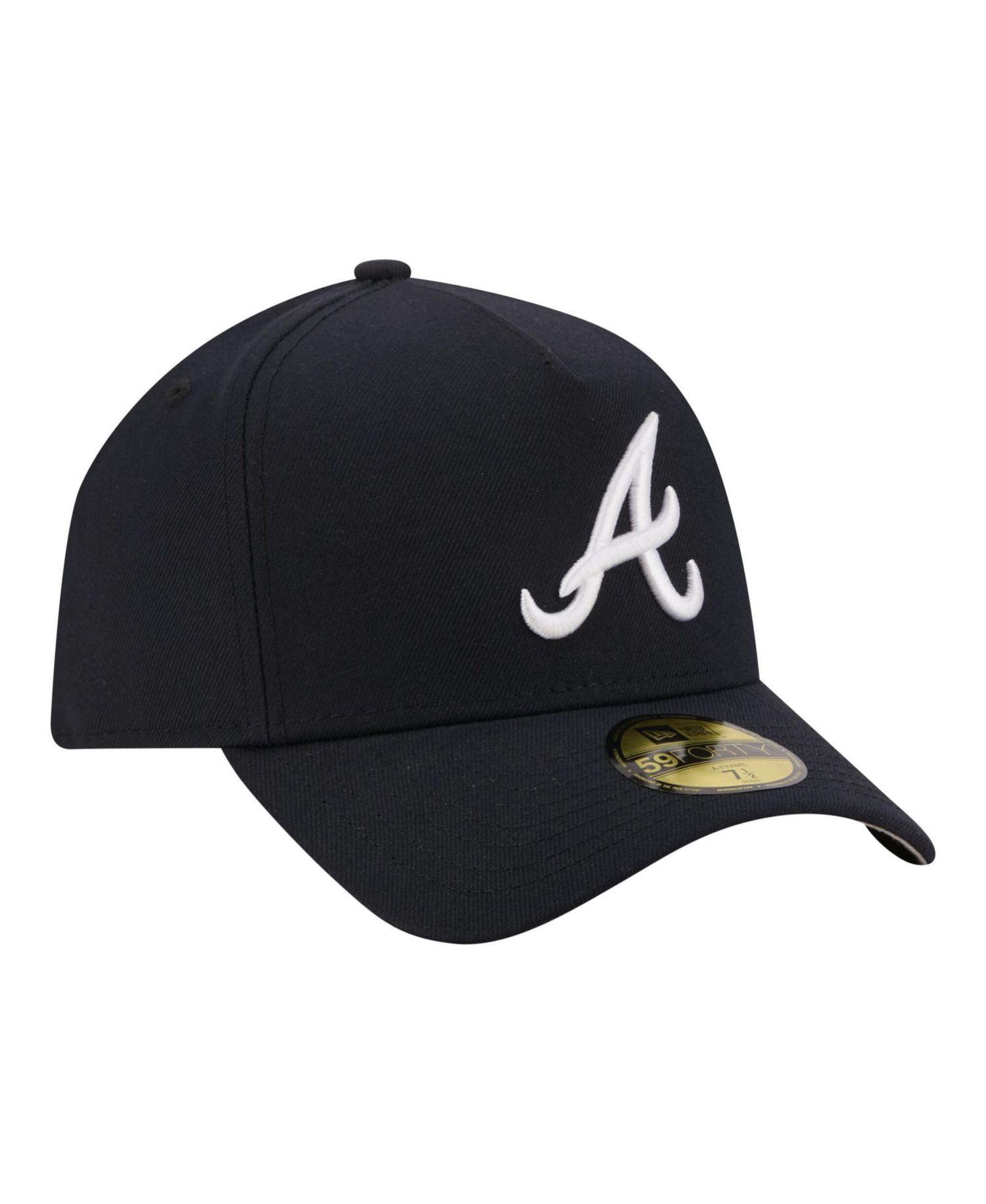 Men's Navy Atlanta Braves A-Frame 59FORTY Fitted Hat