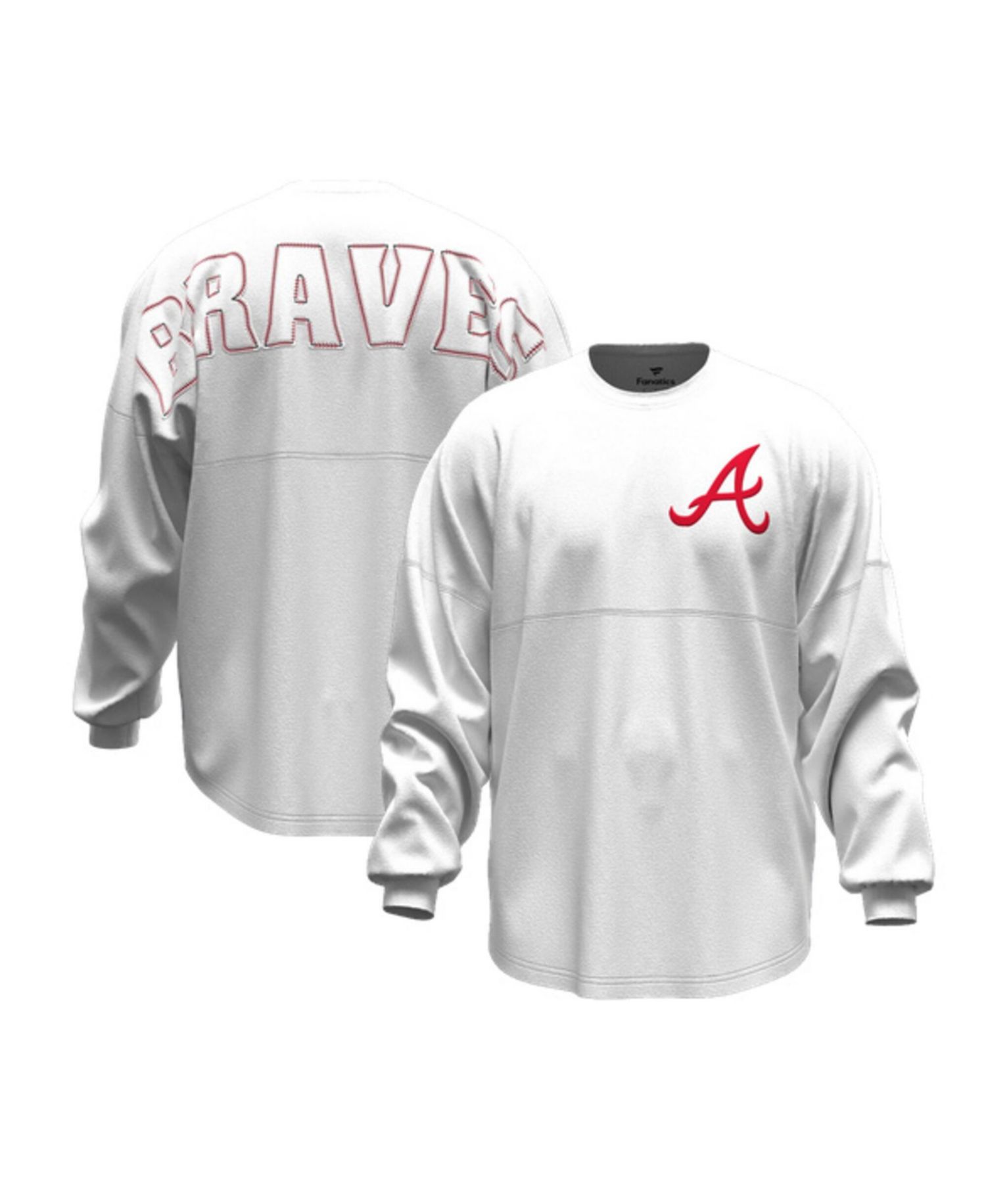 Women's Atlanta Braves Spirit Jersey Baseball-Stitch Long-Sleeve T-Shirt