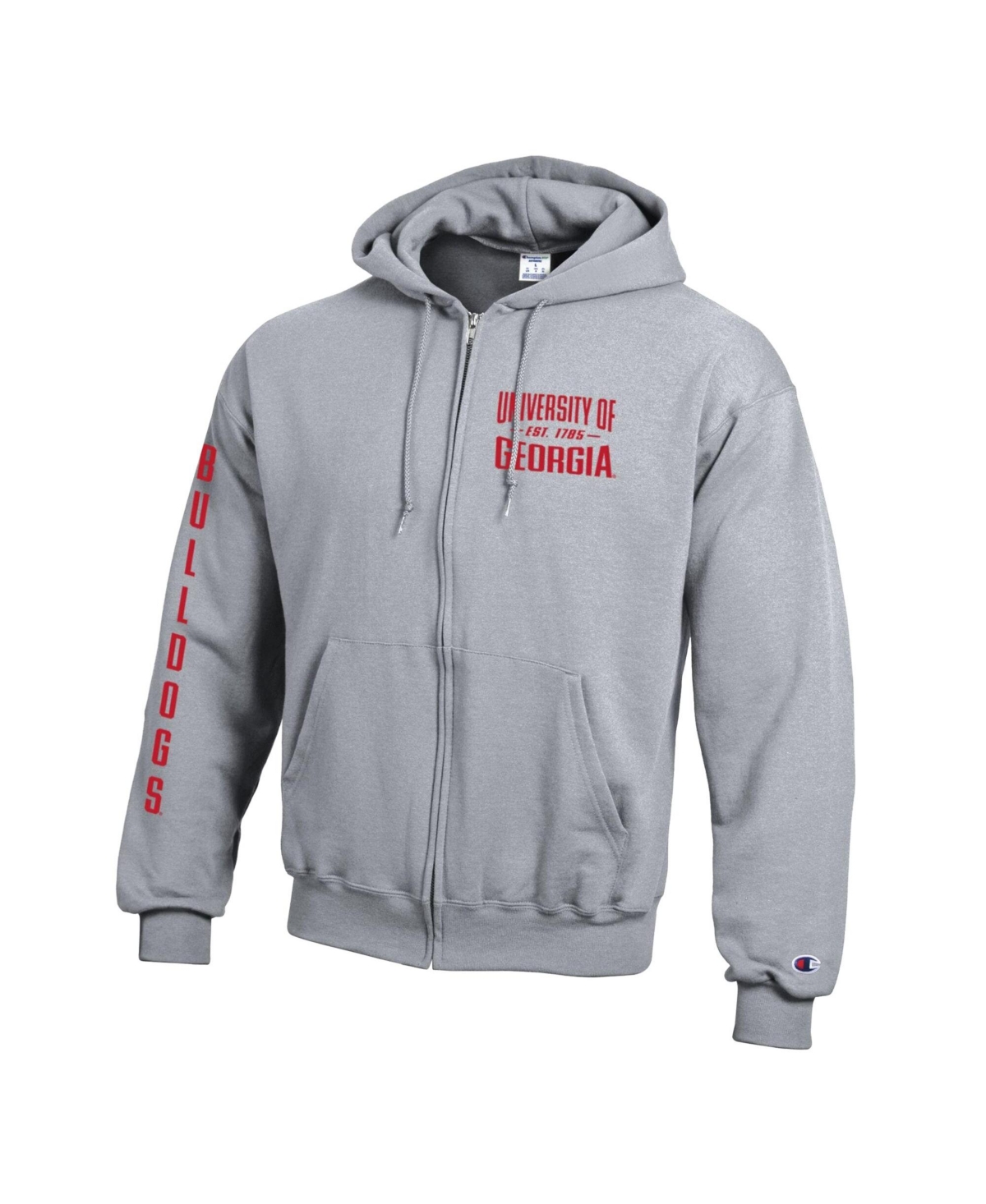 Champion Men's Gray Georgia Bulldogs Varsity Power blend Full-Zip Fleece Hoodie
