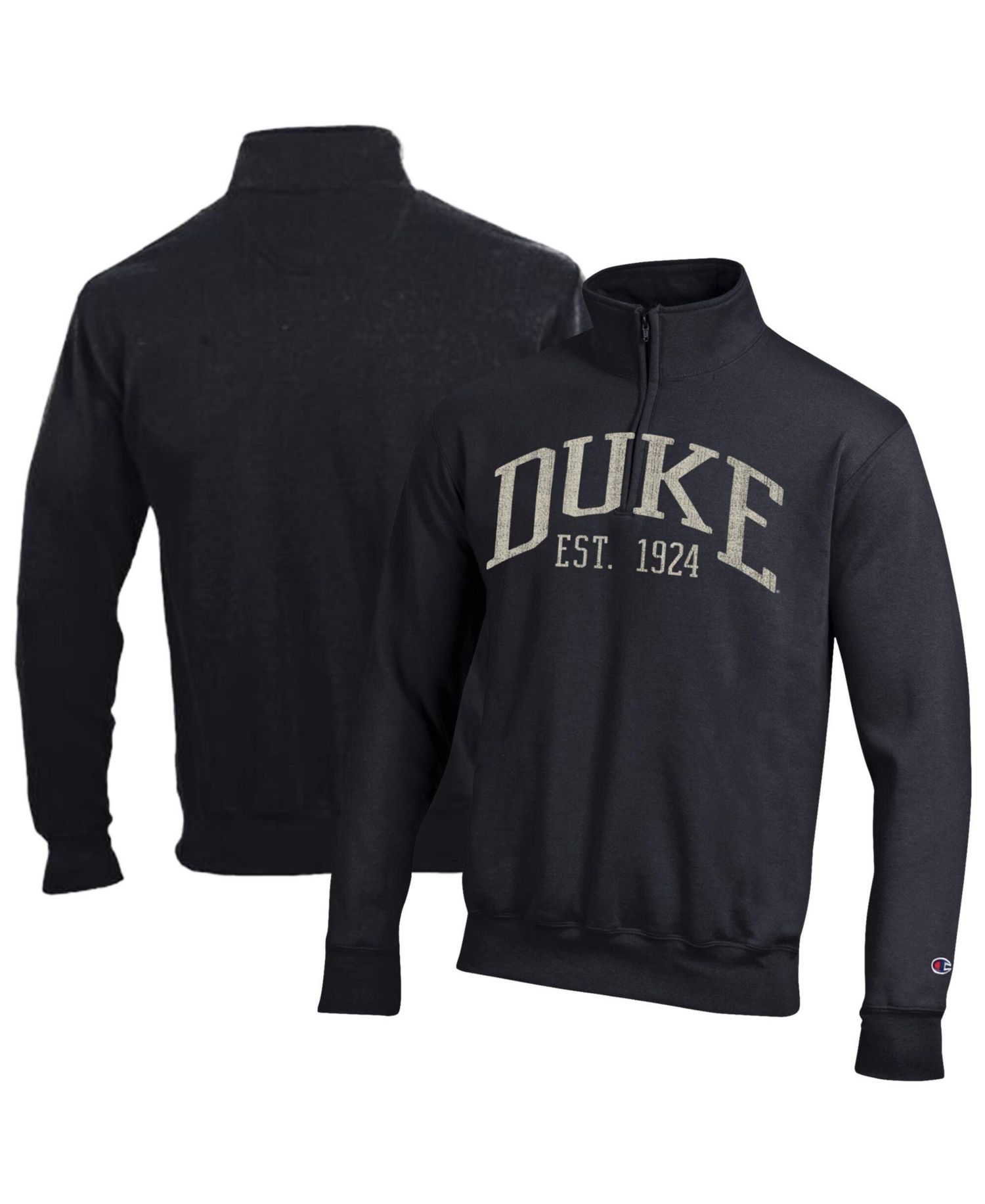 Men's Black Duke Blue Devils Power blend Quarter-Zip Pullover