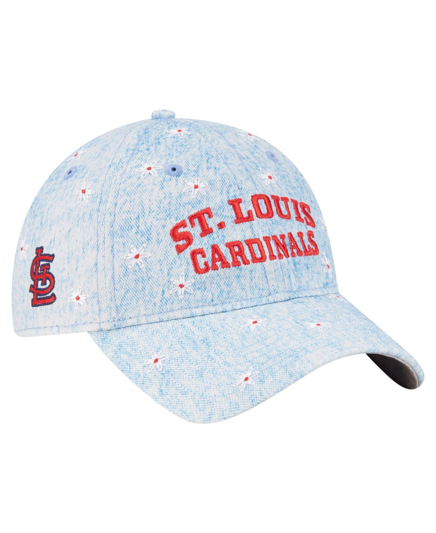 Женская кепка New Era Light Blue St. Louis Cardinals Daisy All Over 9TWENTY Adjustable Hat — фото 1