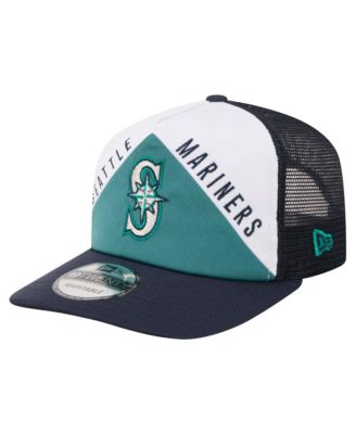 Men's White/Navy Seattle Mariners Retro Cut 19TWENTY Adjustable Trucker Hat