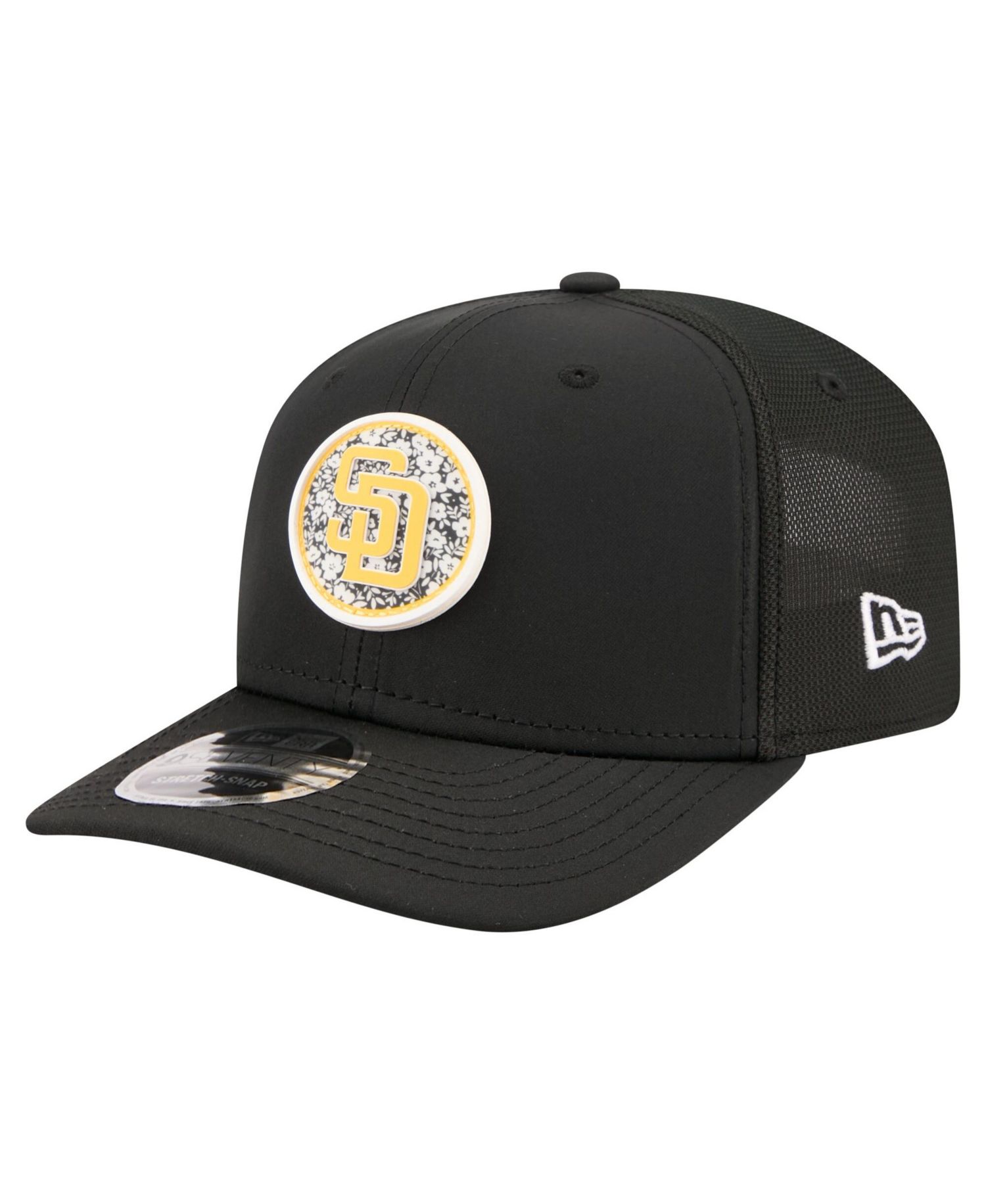 Men's Black San Diego Padres Floral Patch 9SEVENTY Adjustable Hat