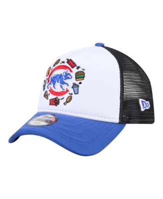 Big Boys and Girls White, Royal Chicago Cubs Food A-Frame 9FORTY Trucker Adjustable Hat