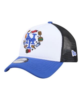 Big Boys and Girls White, Royal New York Mets Food A-Frame 9FORTY Trucker Adjustable Hat
