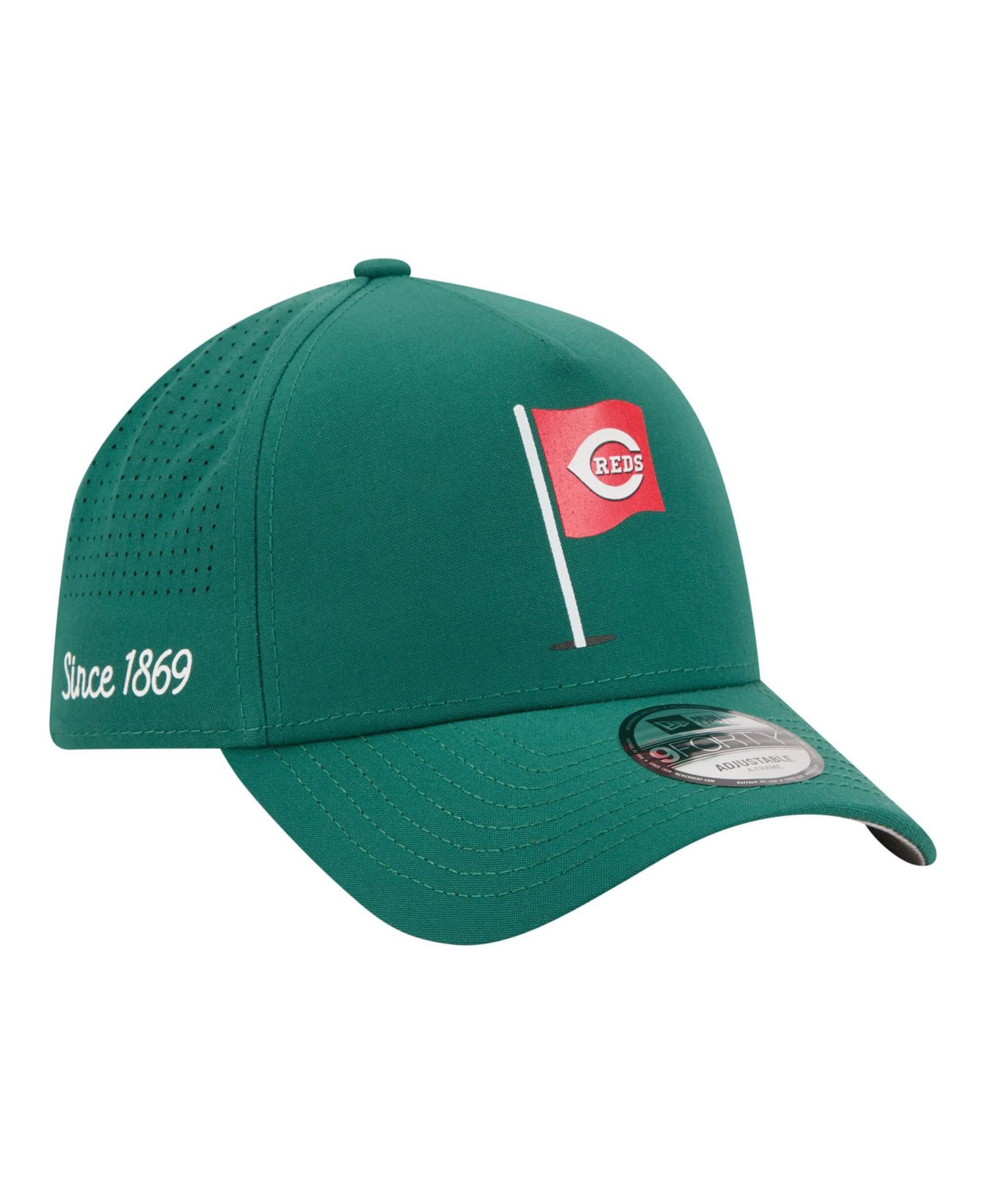 Men's Green Cincinnati Reds Pin Seeker 9FORTY A-Frame Adjustable Hat