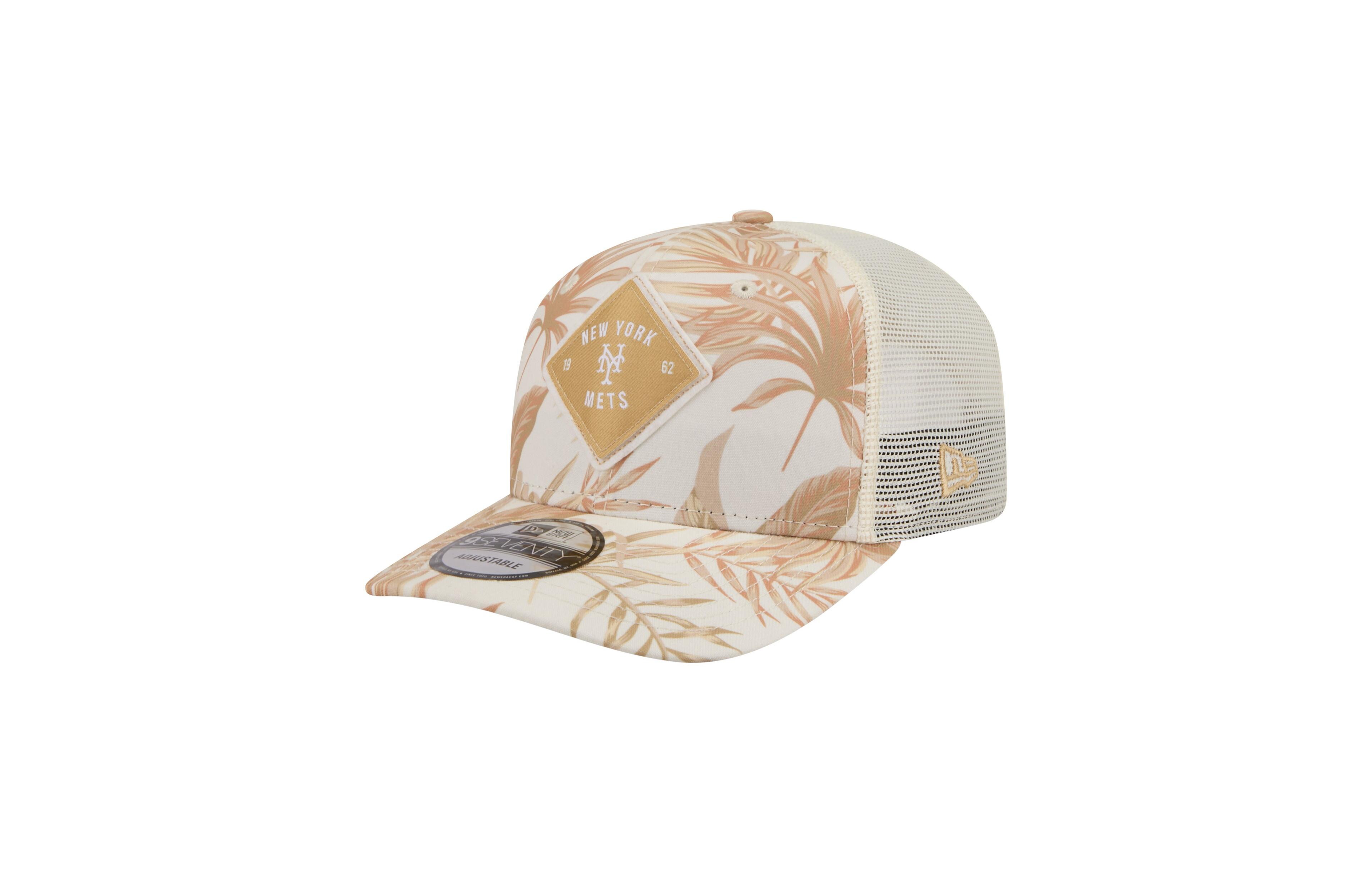 New Era Men's Tan New York Mets Tonal Palm Coolera 9SEVENTY Adjustable Trucker Hat