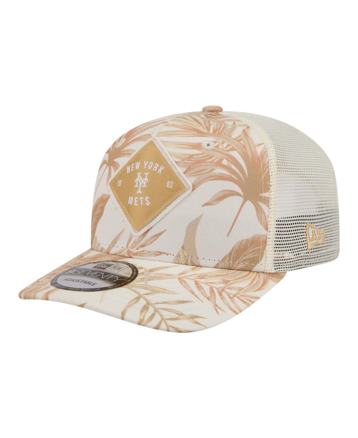 Men's Tan New York Mets Tonal Palm COOLERA 9SEVENTY Adjustable Trucker Hat