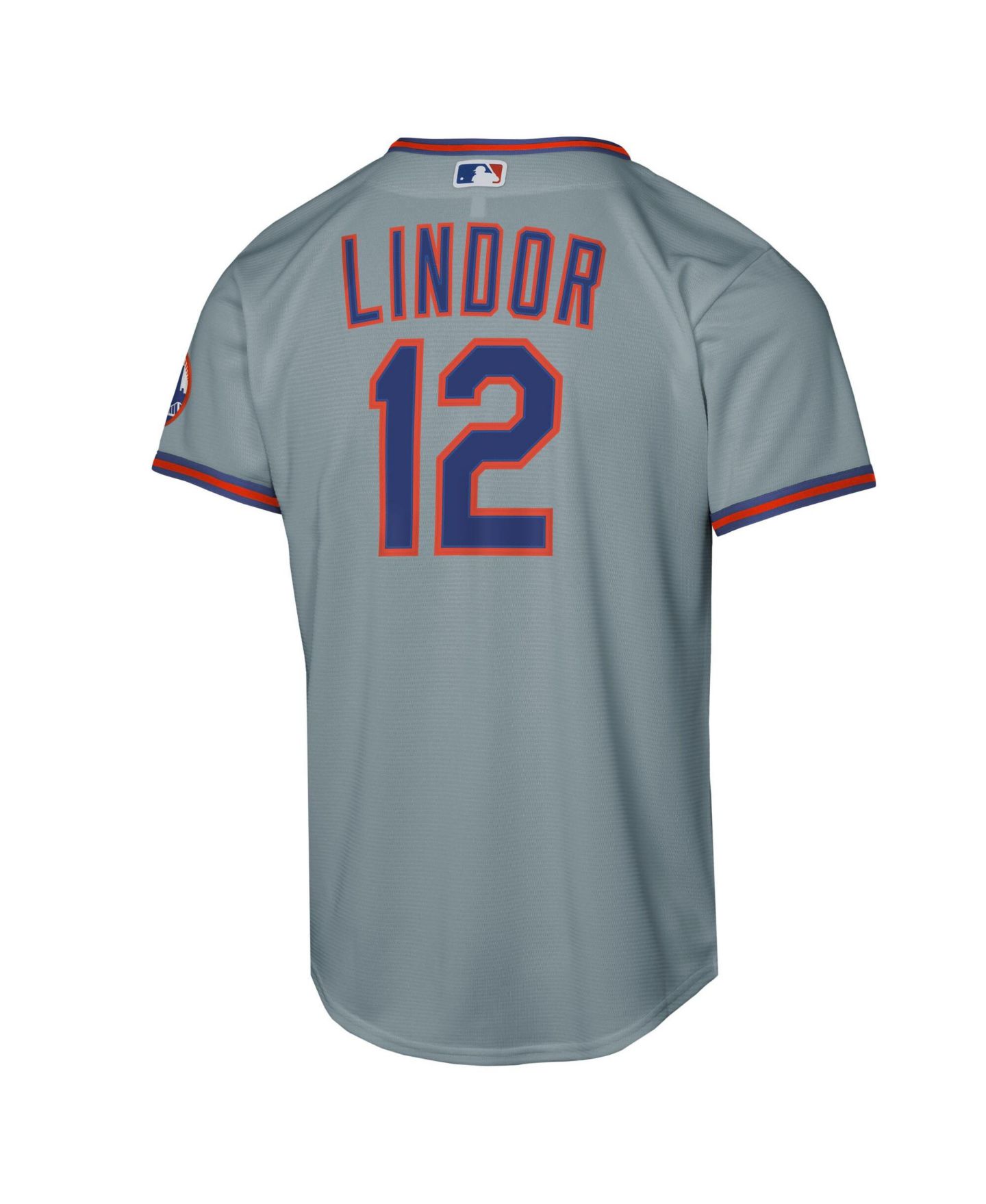 Детский топ Nike Francisco Lindor Gray New York Mets Road Stadium Player Jersey — фото 3