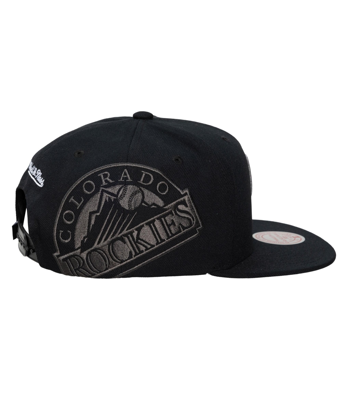 Mitchell & Ness Men's and Women's Black Colorado Rockies Side Logo Snapback Hat
