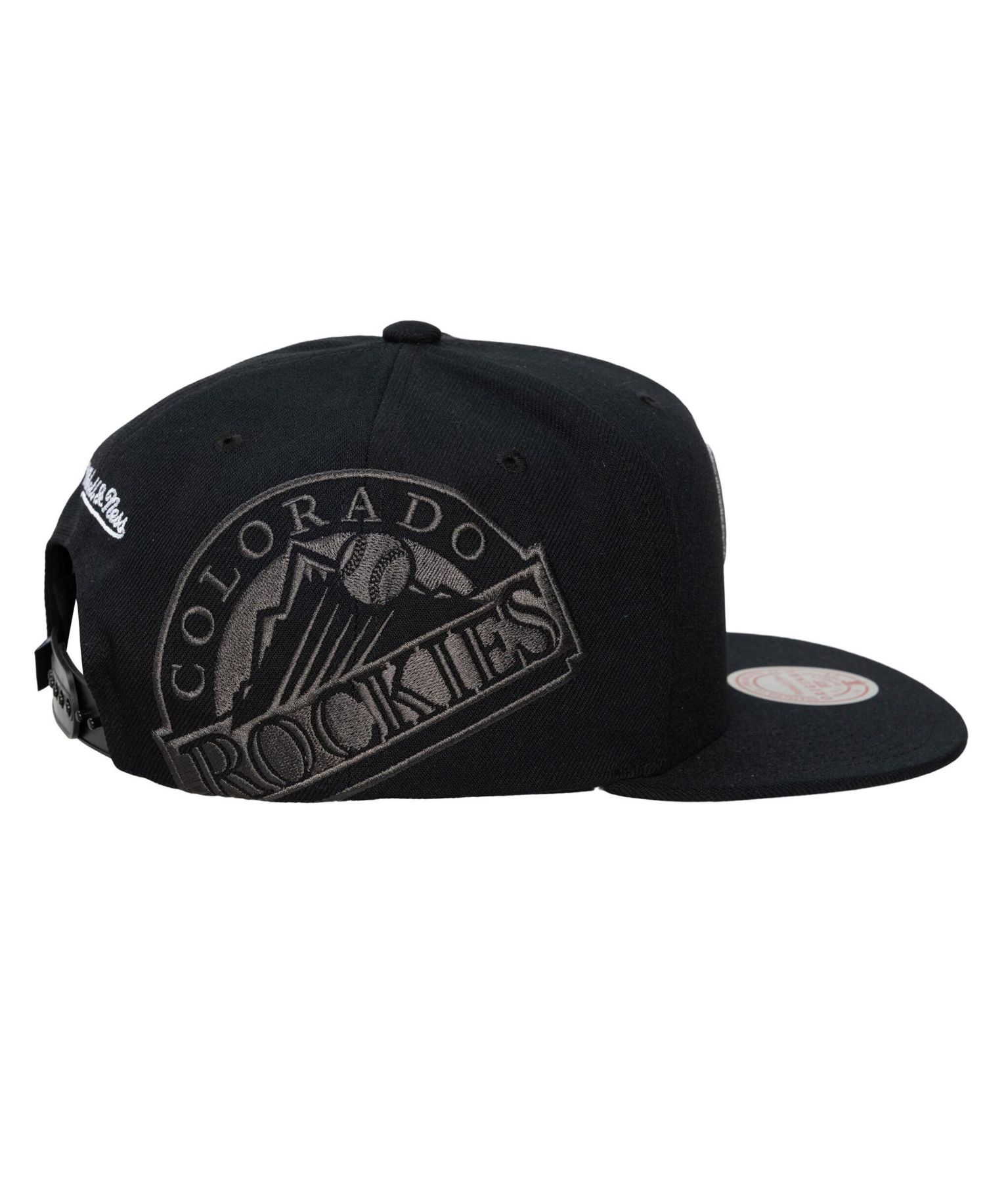 Men's and Women's Black Colorado Rockies Side Logo Snapback Hat