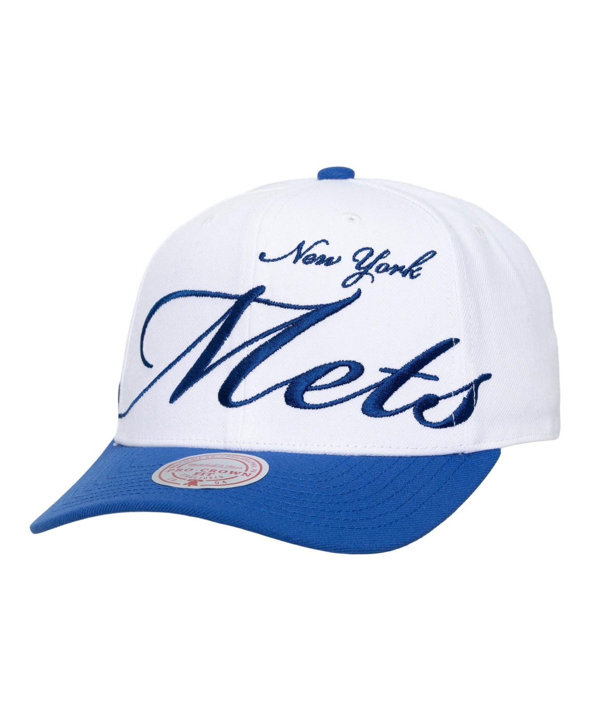 Mitchell & Ness Men's and Women's White, Royal New York Mets Xl Script Pro Crown Adjustable Hat