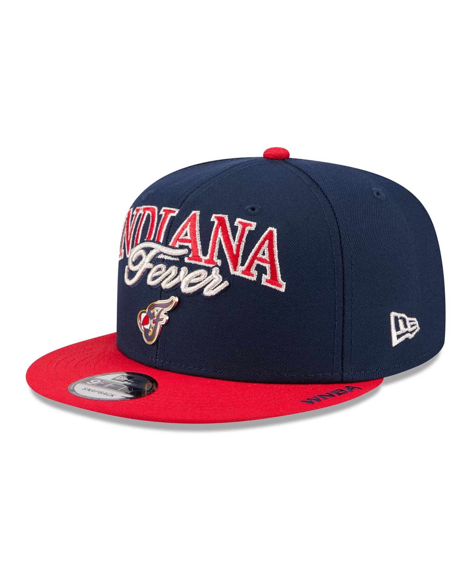 Men's and Women's Navy/Red Indiana Fever WNBA Tip-Off 2026 Metal Badge A-Frame 9FIFTY Snapback Hat