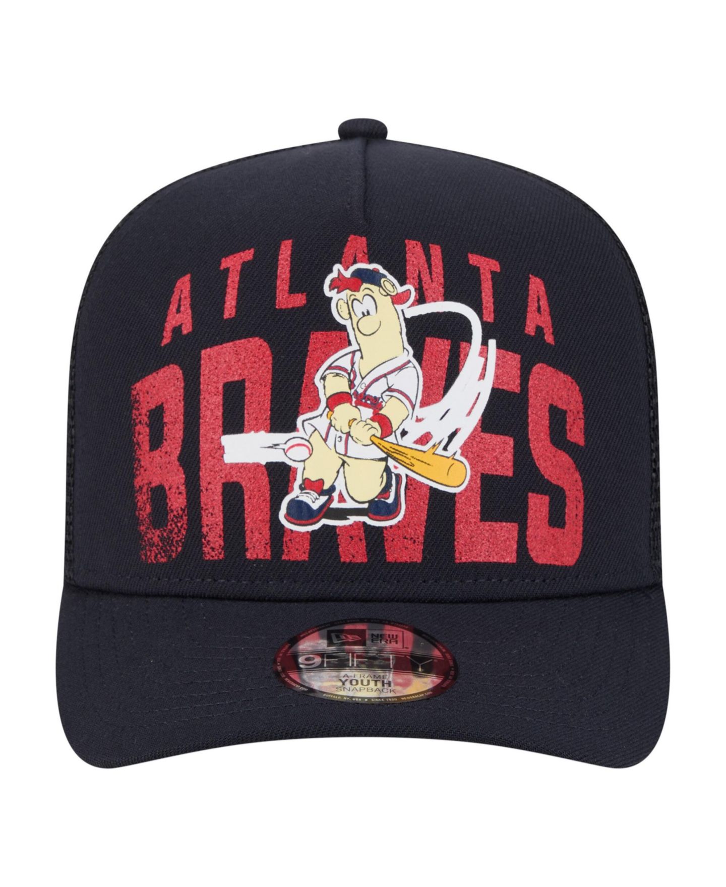 Детская кепка New Era Navy Atlanta Braves Logo Fade A-Frame 9FIFTY Snapback Hat — фото 5