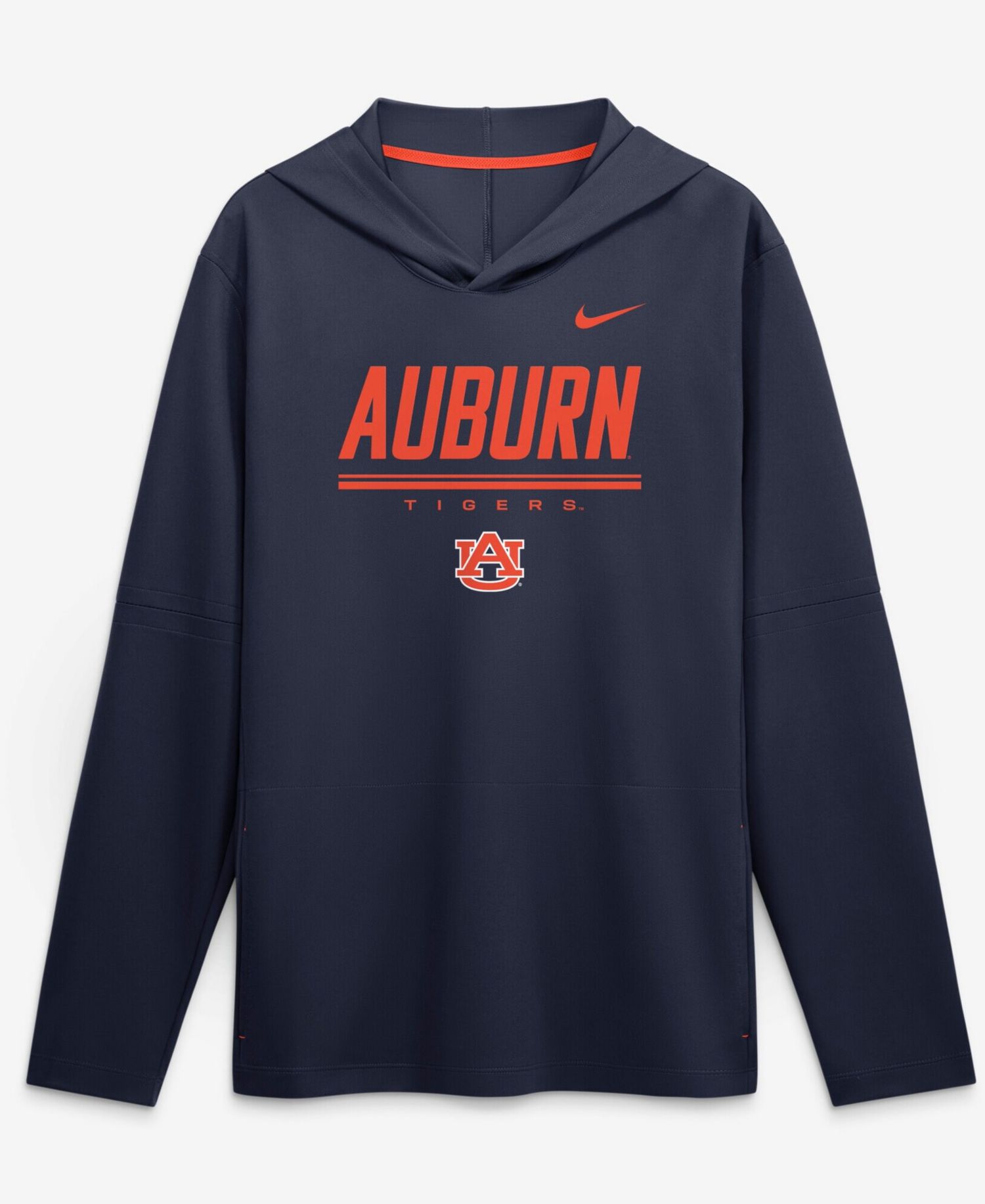 Men's Navy Auburn Tigers 2026 Sideline Lightweight Dri-FIT Long Sleeve Hooded Sweatshirt