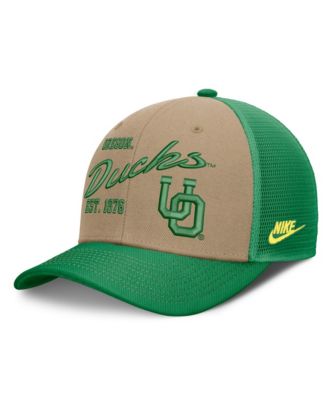 Men's and Women's Beige/Green Oregon Ducks Legacy Rise Trucker Adjustable Hat
