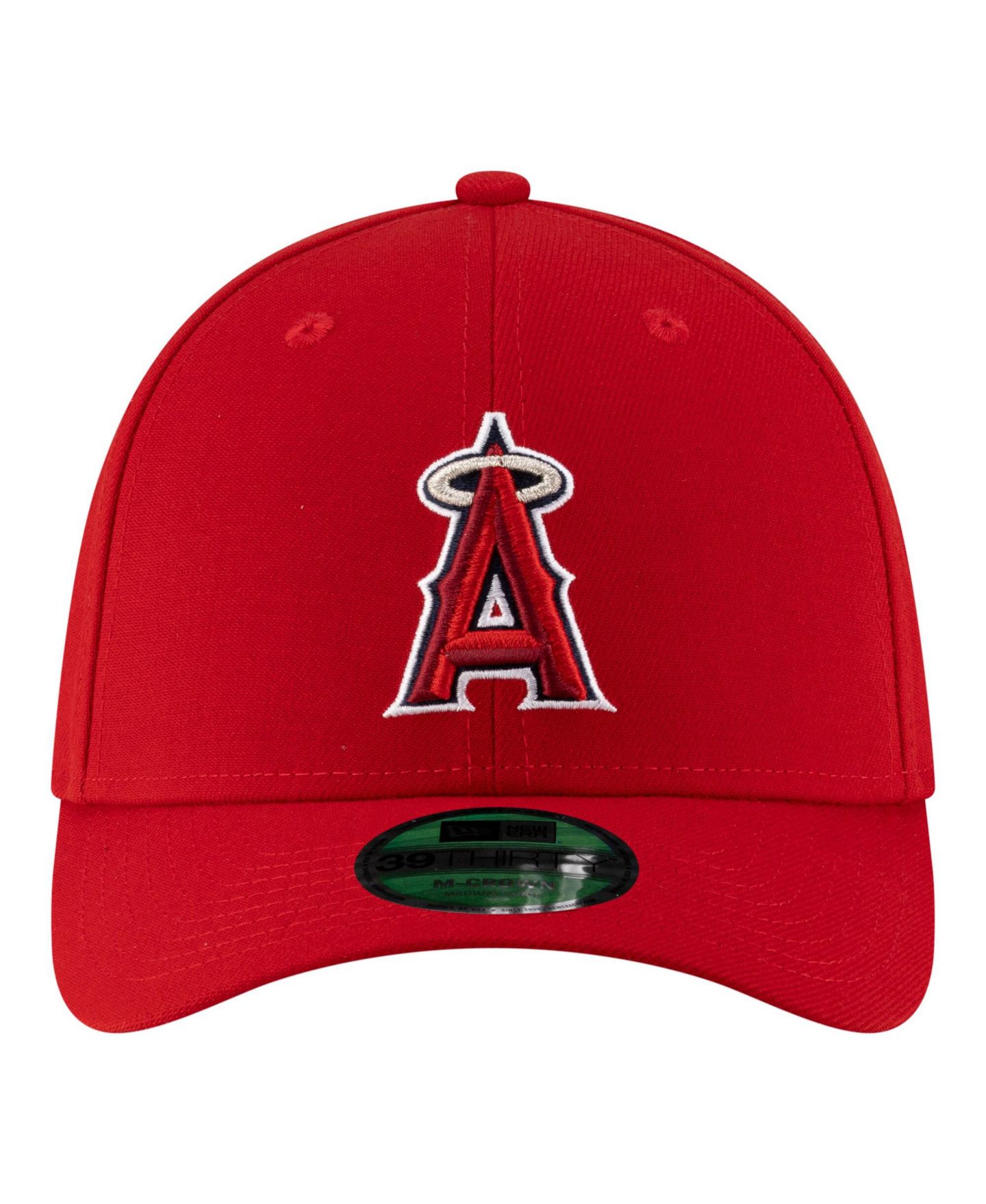 Мужская кепка New Era Red Los Angeles Angels Player Replica 39THIRTY M-Crown Flex Hat — фото 4