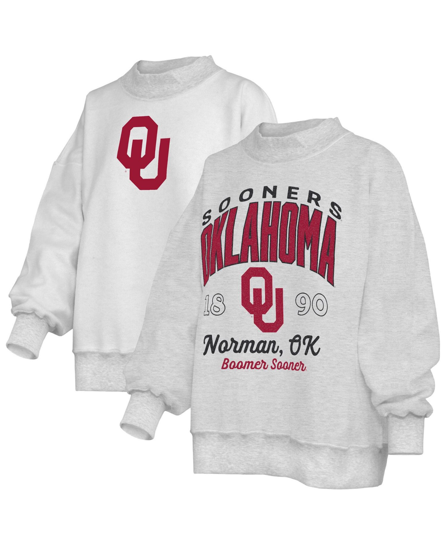 Women's Heather Gray Oklahoma Sooners Reversible Sweatshirt