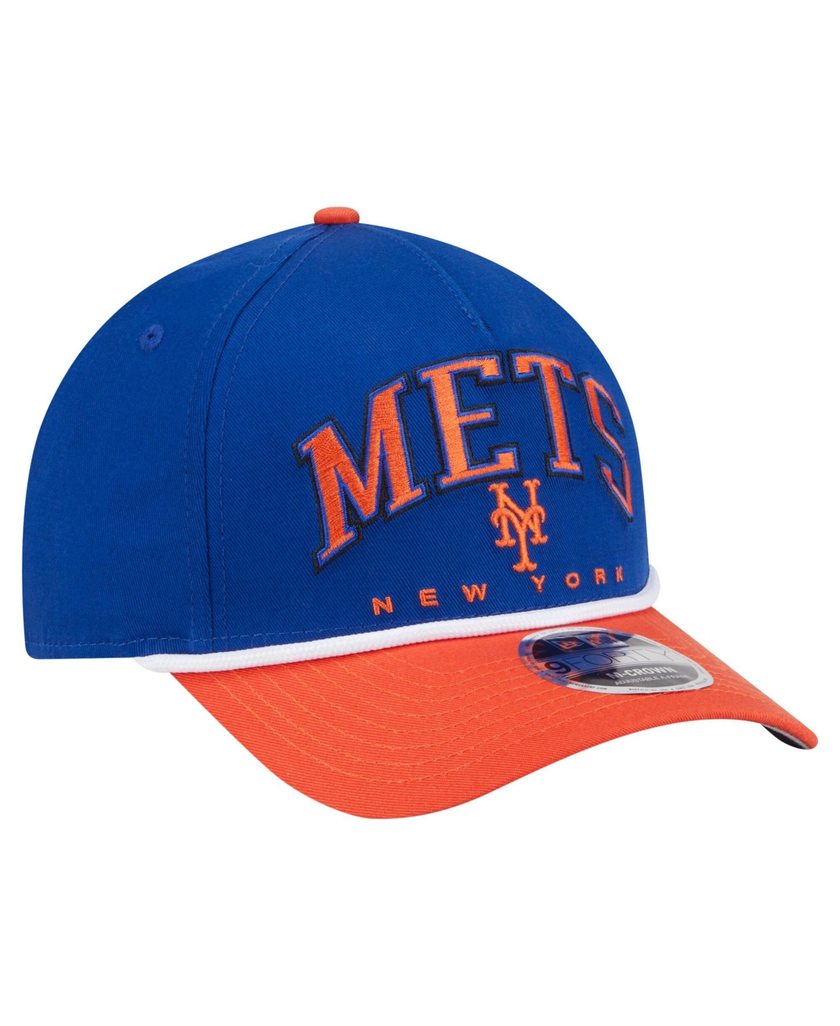 New Era Men's Royal, Orange New York Mets Arch 9FORTY A-Frame M-Crown Adjustable Hat