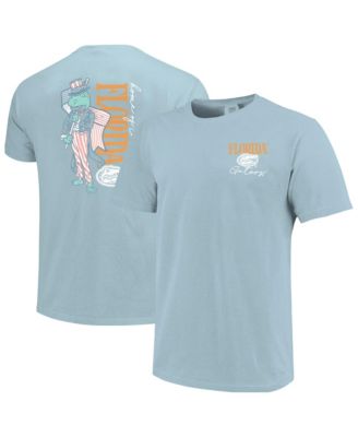 Women's Light Blue Florida Gators Americana Mascot Comfort Colors T-Shirt