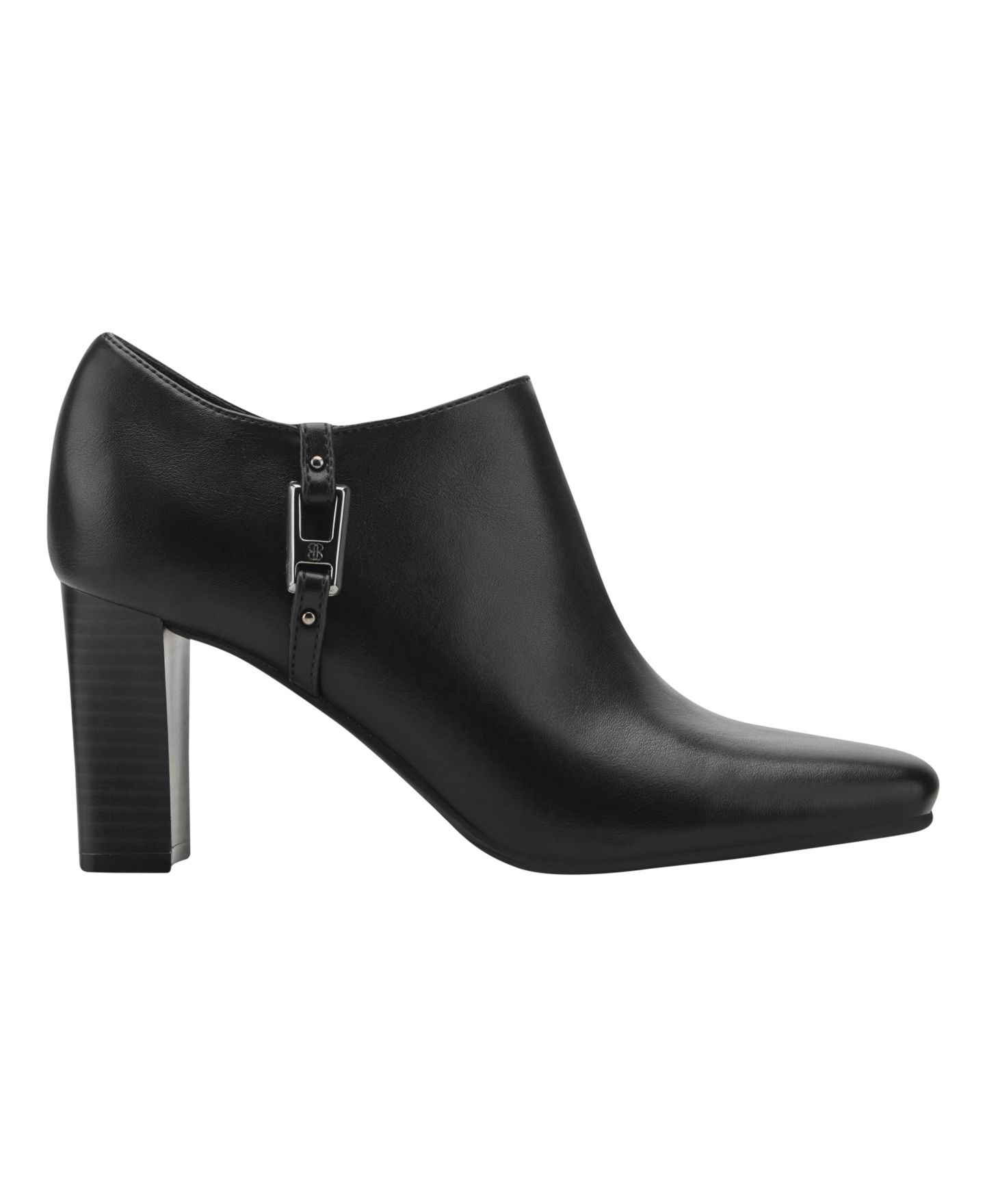 Женские туфли Bandolino Urbiny Stacked Heel Square Toe Shootie, цвет: Чёрный — фото 2