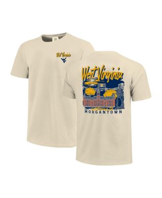 Men's Natural West Virginia Mountaineers Comfort Colors Hand-Drawn Campus Stack T-Shirt