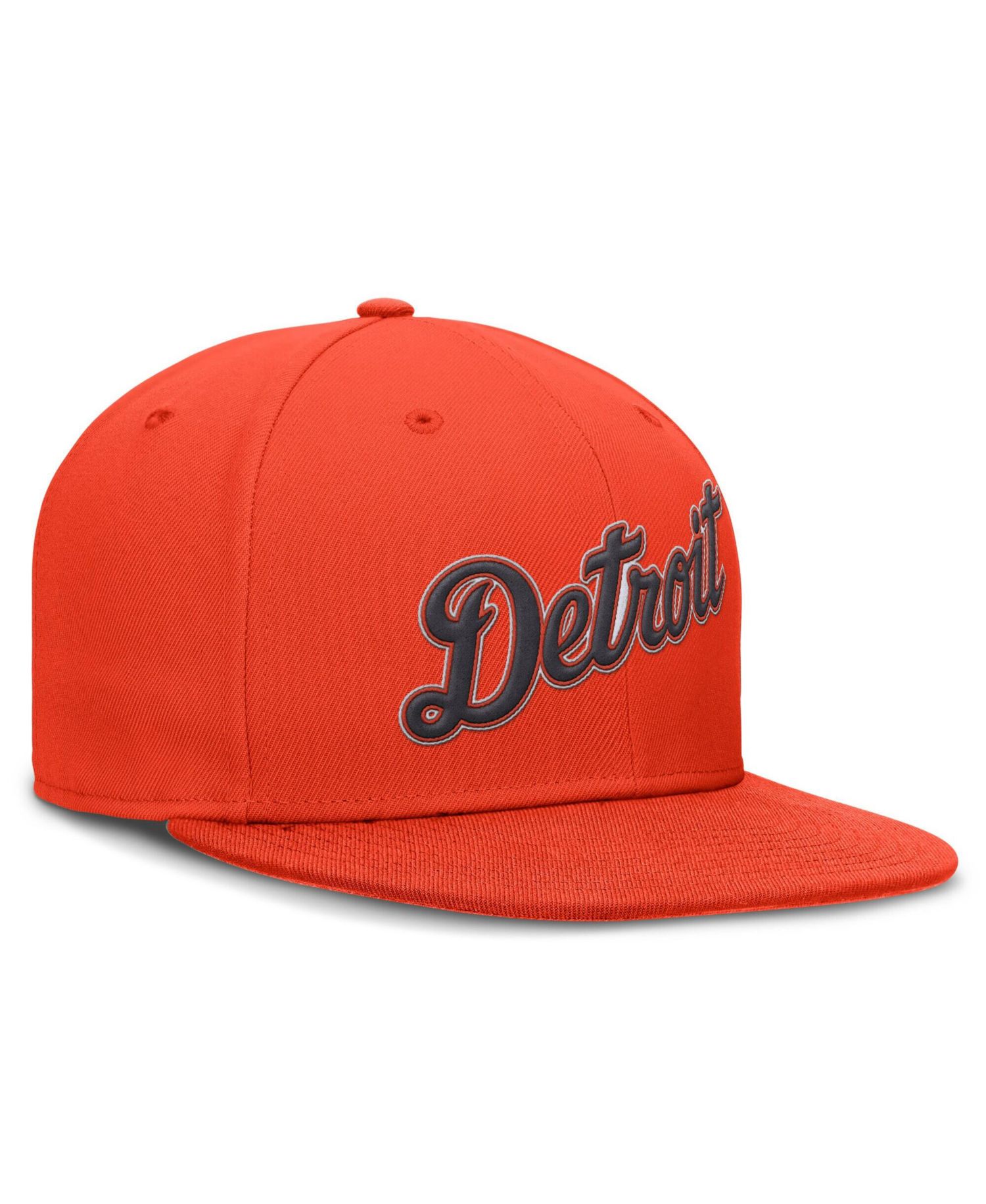 Men's Orange Detroit Tigers Wordmark Dri-FIT Round Bill True Fitted Hat