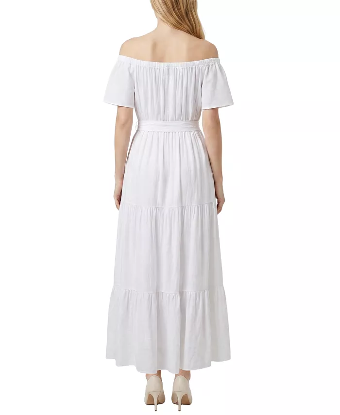 Petite Off-The-Shoulder Tiered Maxi Dress - thumbnail 4