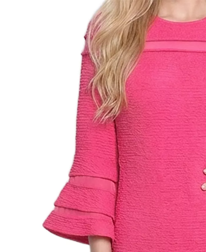 Petite Bell-Sleeve Mesh-Inset Sheath Dress - thumbnail 3